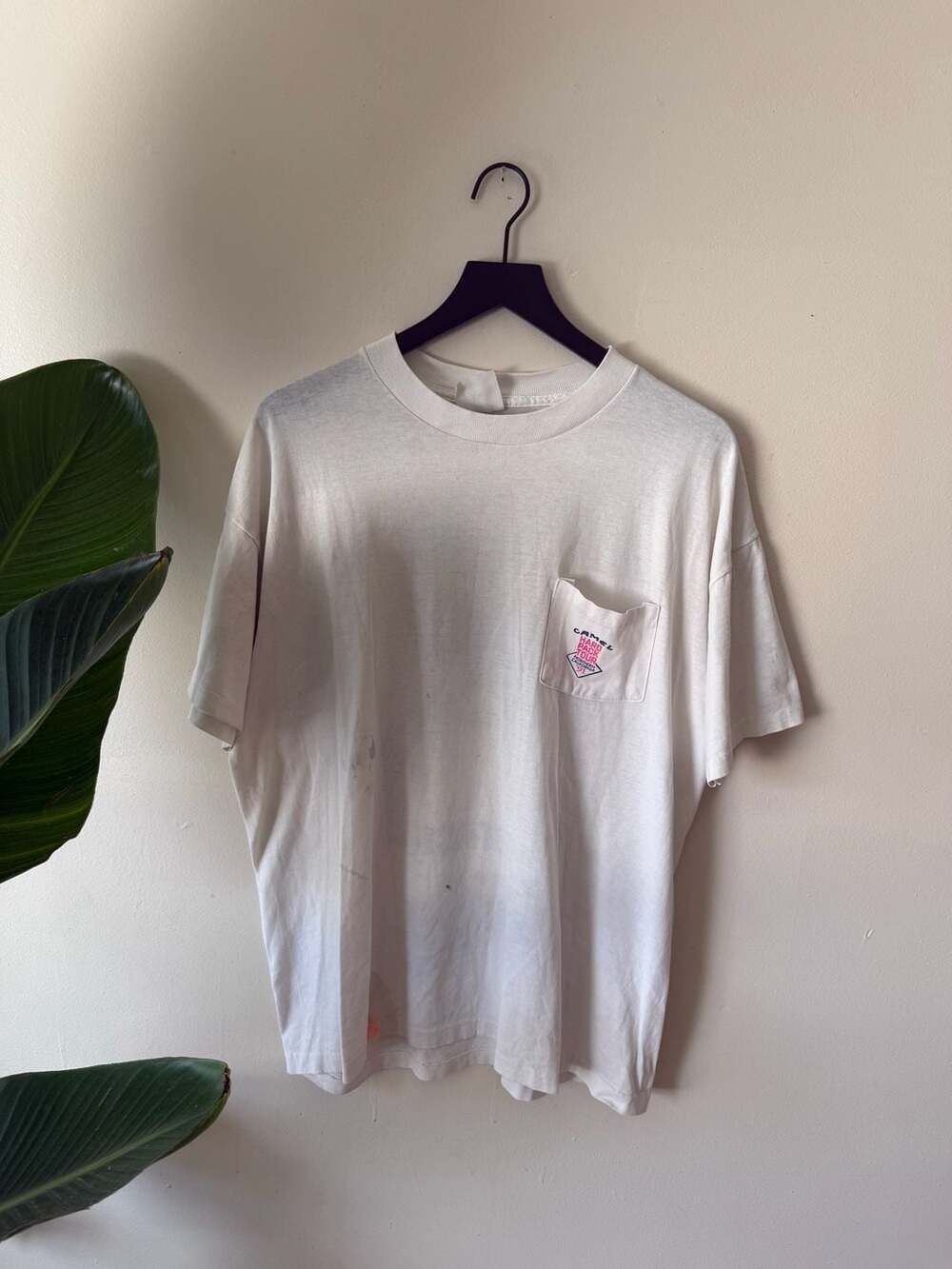 Camel Hard Pack Tour 1991 Vintage Pocket T-Shirt White
